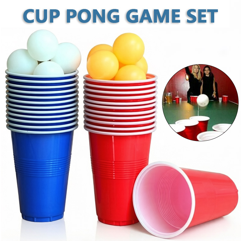 Party Games Jenga - Set Permainan Beer Pong & Gelas