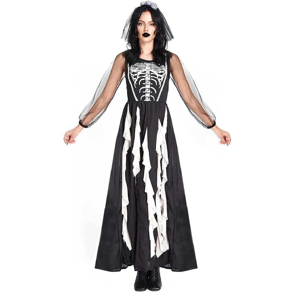Zombie Party Games For Adults - Kostum Pengantin Hantu Tengkorak Menyeramkan Dewasa