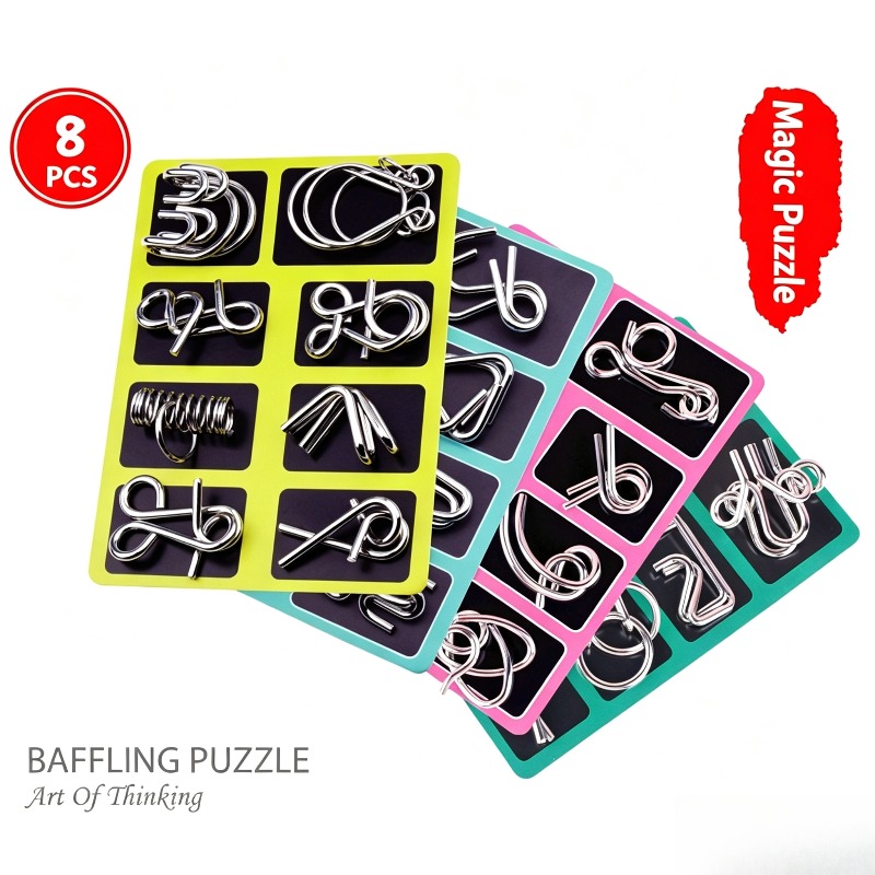 8 Buah Set Puzzle Logam Klasik - Party Games At Home ulasan dan harga