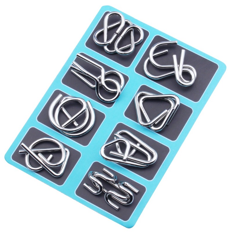 8 Buah Set Puzzle Logam Klasik - Party Games At Home ulasan dan harga