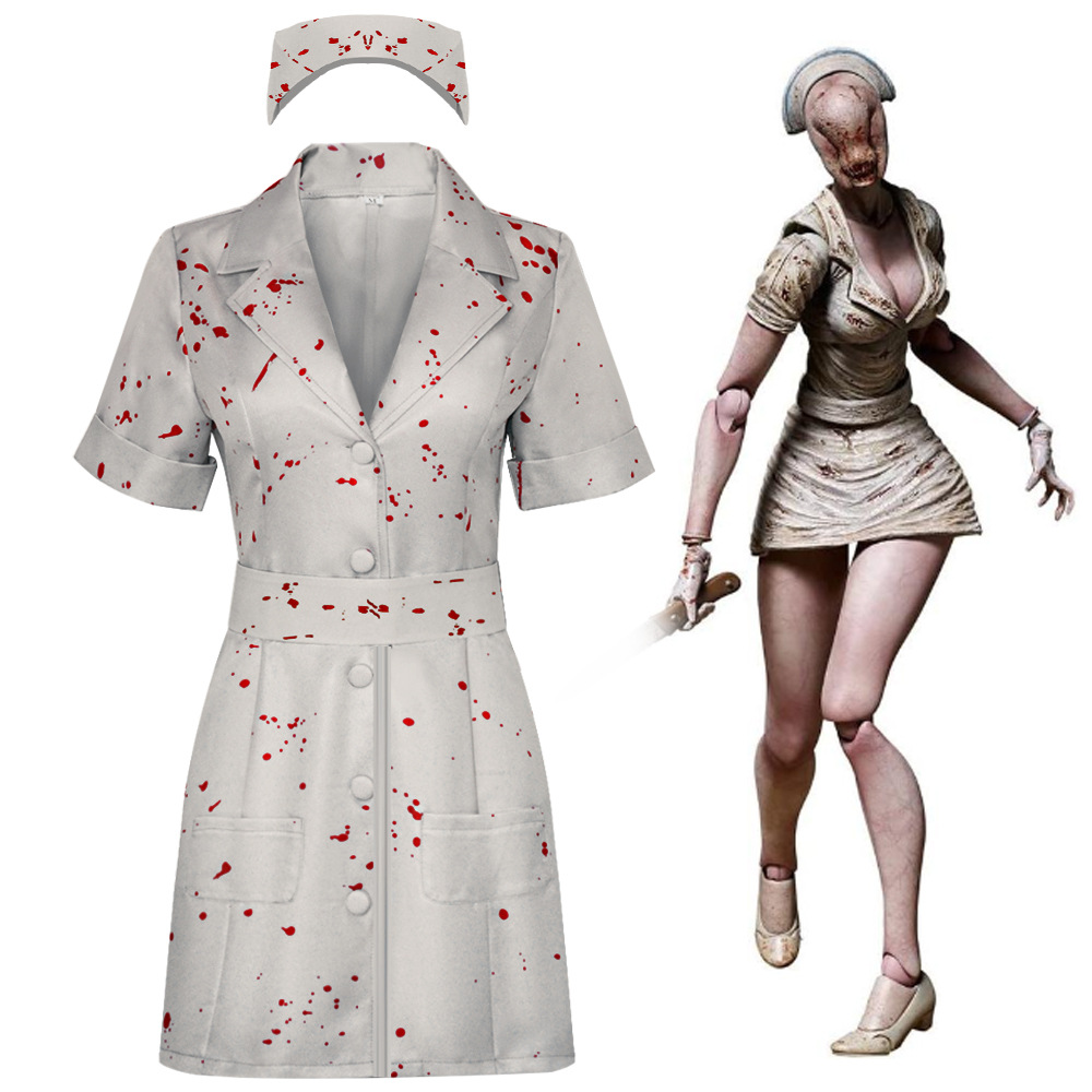 Kostum Cosplay Perawat Silent  - Zombie Party Games For Adults ulasan dan harga